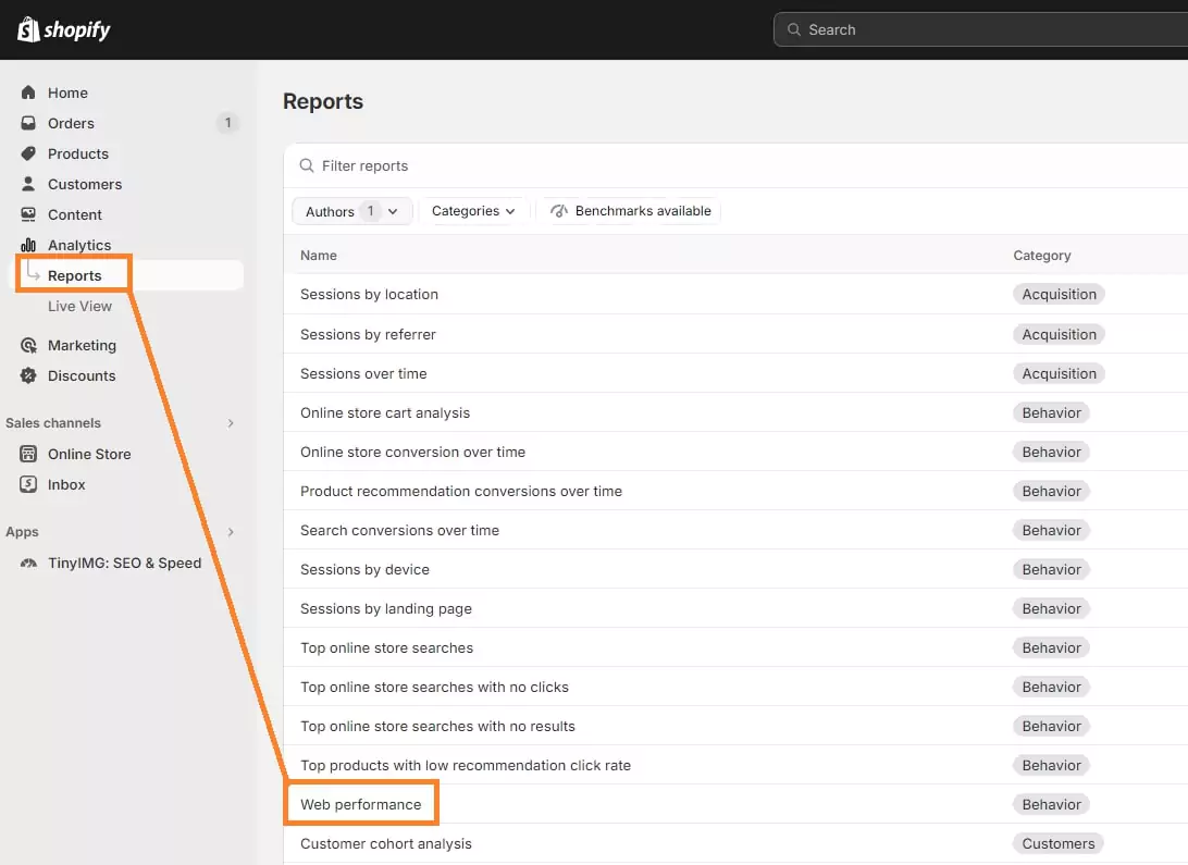 Shopify Web Performance Report