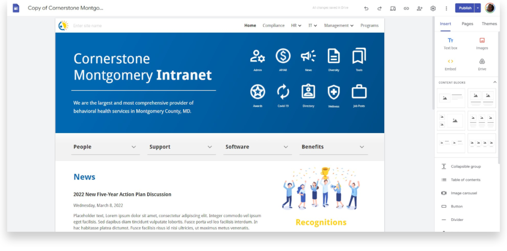 Intranet & Team Sites, Professional Google Sites Support