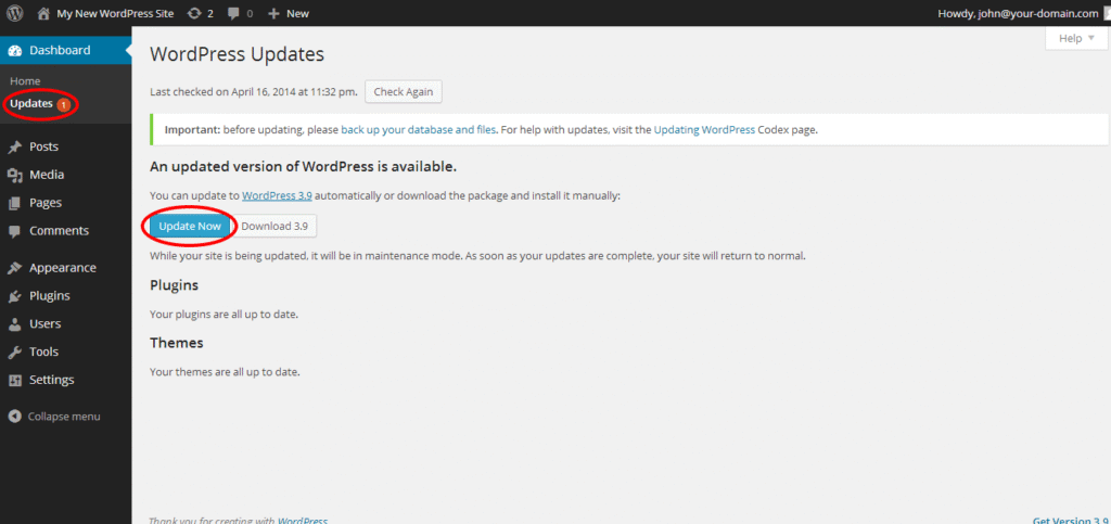 Keep WordPress, Themes, and Plugins Updated