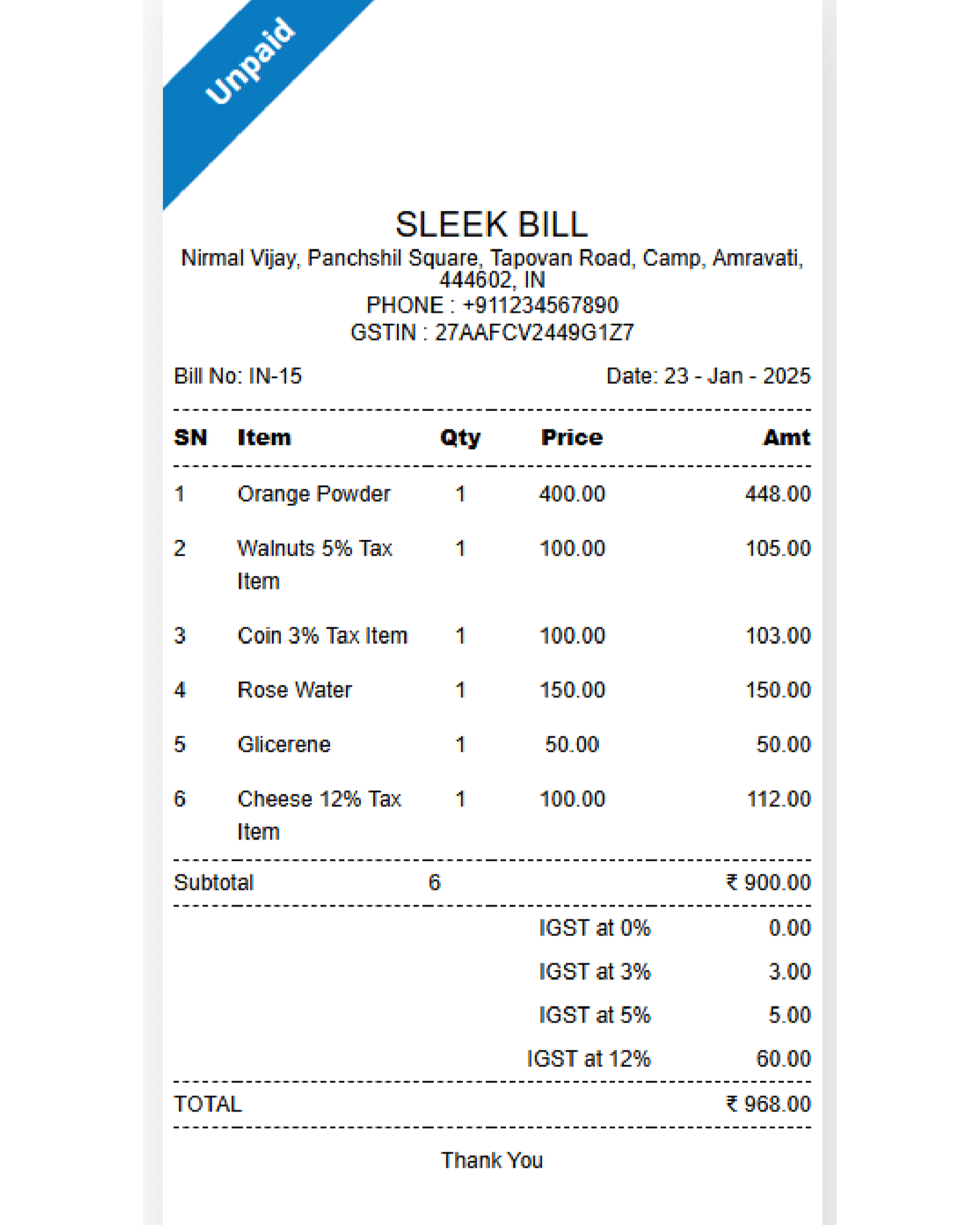 GST Invoice Generator