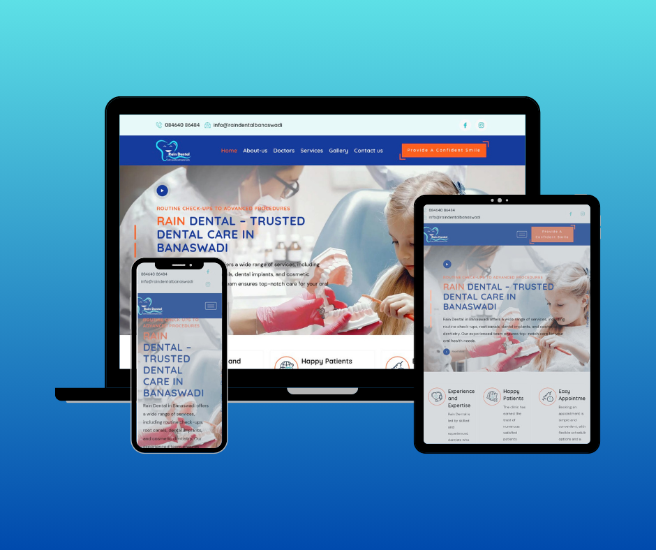 Rain Dental Website Design Portfolio