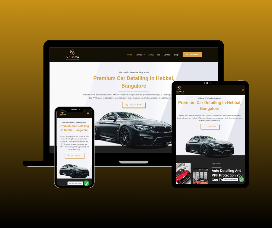 Velora Detailing Studio Website Design Portfolio